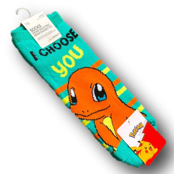 3/$20 Charmander "I Choose You" Pokémon Funny Novelty No-Show Socks - Brand New - Picture 3 of 3